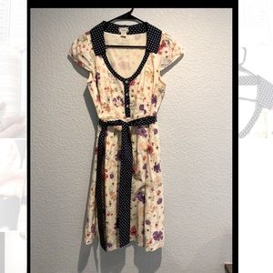 Sz 6 Anthropologie Viola Ivory, Floral dress
